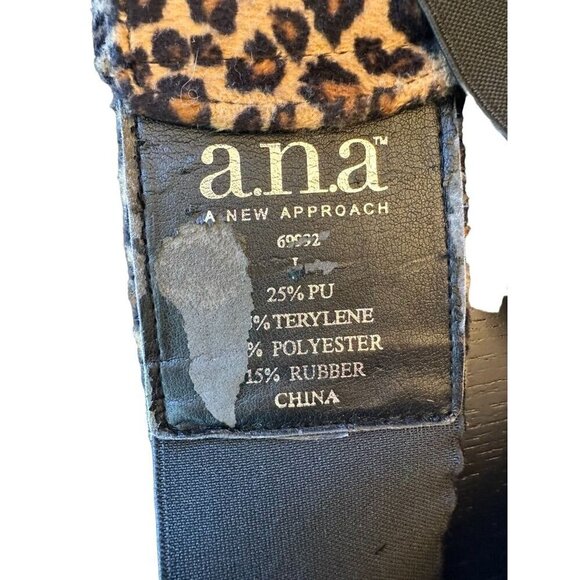 A.N.A. Black Adjustable Belt With Leopard Print Pouch One Size Fits All - Picture 2 of 4